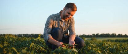 Man in field